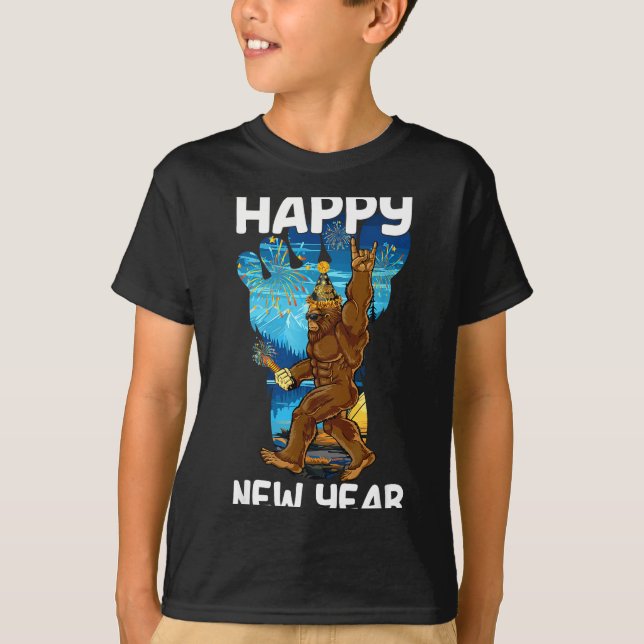 Camiseta Retro Happy New Year 2026 Bigfoot Lovers New Years (Anverso)