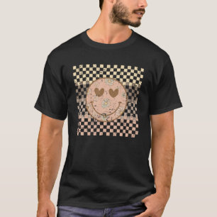 Camiseta Retro Happy Smile Patrón De Patrón Ajetreado Trend
