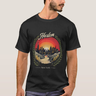 Camiseta Retro Harlem Sunset: Línea Aérea de Nueva York