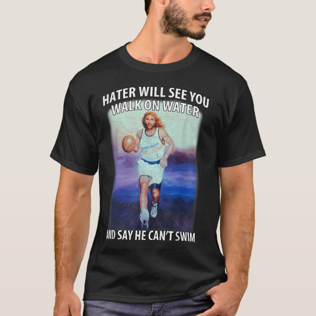 Camiseta Retro Haters Will See You Walk Jesus On The Water  (Anverso)
