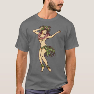 Camiseta Retro Hawaiano Chica bailarina 1