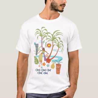 Camiseta Retro hawaiano de los mediados de siglo