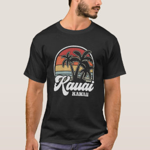 Camiseta Retro Hawaii Kauai Hawaiian Beach Palm Trees