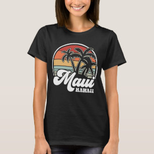 Camiseta Retro Hawaii Maui Hawaiian Beach Palm Trees