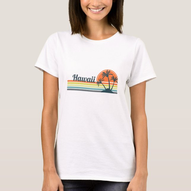 Camiseta Retro Hawaii Sunset (Anverso)
