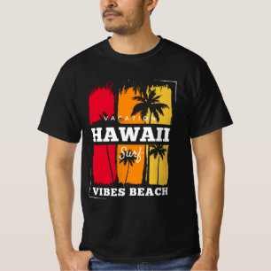 Camiseta Retro Hawaii Vibes Beach Surf