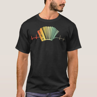 Camiseta Retro Heartbeat Piano Acordeón Aire