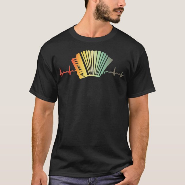 Camiseta Retro Heartbeat Piano Acordeón Aire (Anverso)