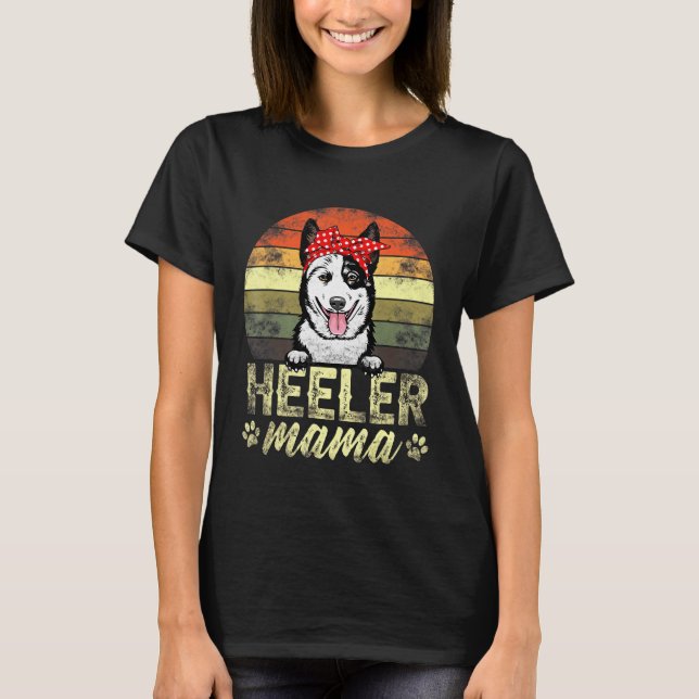 Camiseta Retro Heeler Mama Australian Cattle Dog Mom (Anverso)