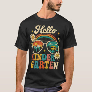 Camiseta Retro Hello Kindergarten De vuelta a las gafas de 