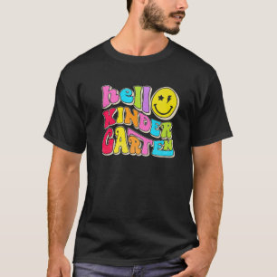 Camiseta Retro Hello Kindergarten Happy Face Kinder de vuel