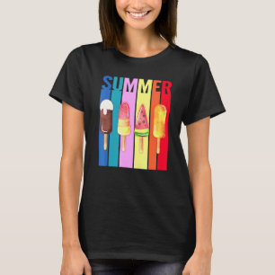 Camiseta Retro Hello Verano Popsicas Helados Playa de Veran