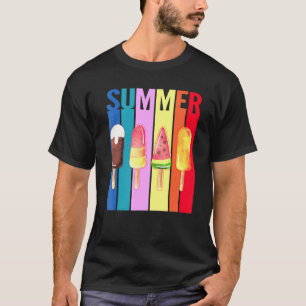 Camiseta Retro Hello Verano Popsicas Helados Playa de Veran