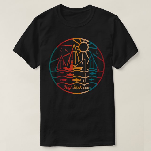 Camiseta Retro High Rock Lake Fishing (Diseño del anverso)