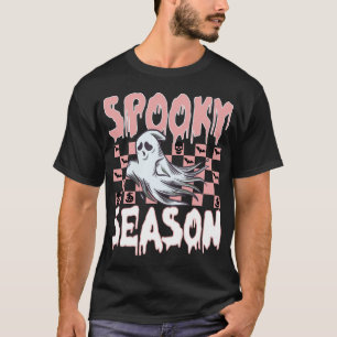 Camiseta Retro Hippie Halloween Fantasma Lindo Temporada Es