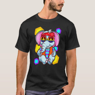 Camiseta Retro Hippie Peace Elephant Love Animals
