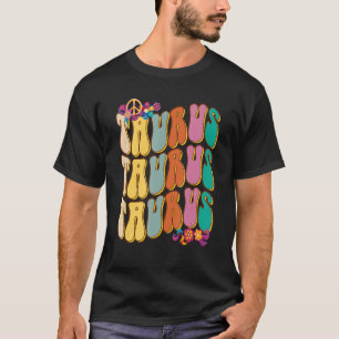 Camiseta Retro Hippie Taurus Zodiac Juego De Rótulo Para Bi