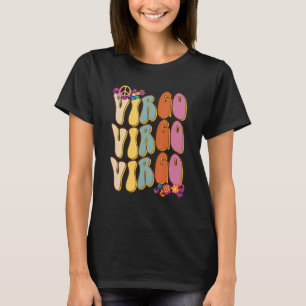 Camiseta Retro Hippie Virgo Zodiac Equipo De Rótulo Para Cu