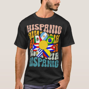 Camiseta Retro Hispanic Heritage Month Latino Flag All Coun