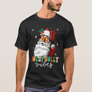 Camiseta Retro Holly navis jolly vibes Santa Claus Merry Ch