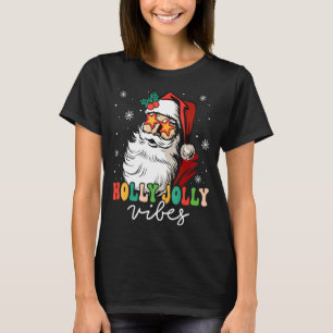 Camiseta Retro Holly navis jolly vibes Santa Claus Merry Ch