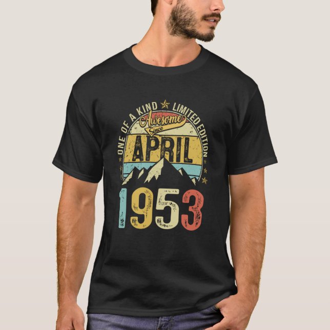 Camiseta Retro Hombres 70 años alucinantes 19 de abril (Anverso)
