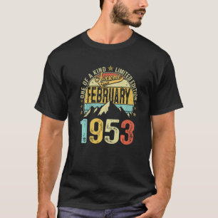 Camiseta Retro Hombres 70 Años Awesome Febrero