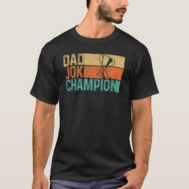 Camiseta Retro Hombres Papá Campeón de Chiste Día del Padre (Anverso)