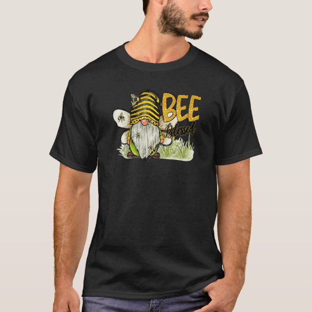 Camiseta Retro Honey Bee Gnome Bee Blessness Inspira (Anverso)