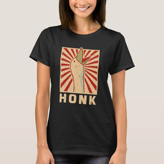 Camiseta Retro Honk Funny Duck Hombres (Anverso)
