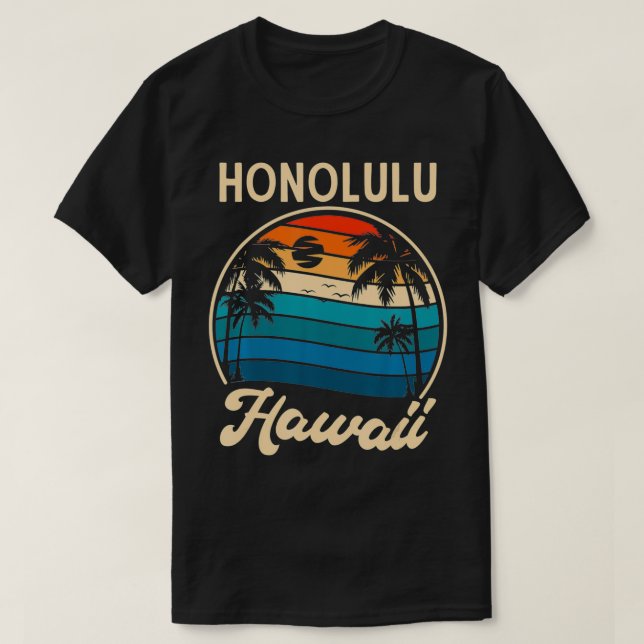Camiseta Retro Honolulu Hawaii (Diseño del anverso)