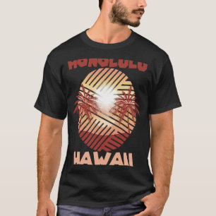 Camiseta Retro Honolulu Hawaii Palmeras Ocean Surfing