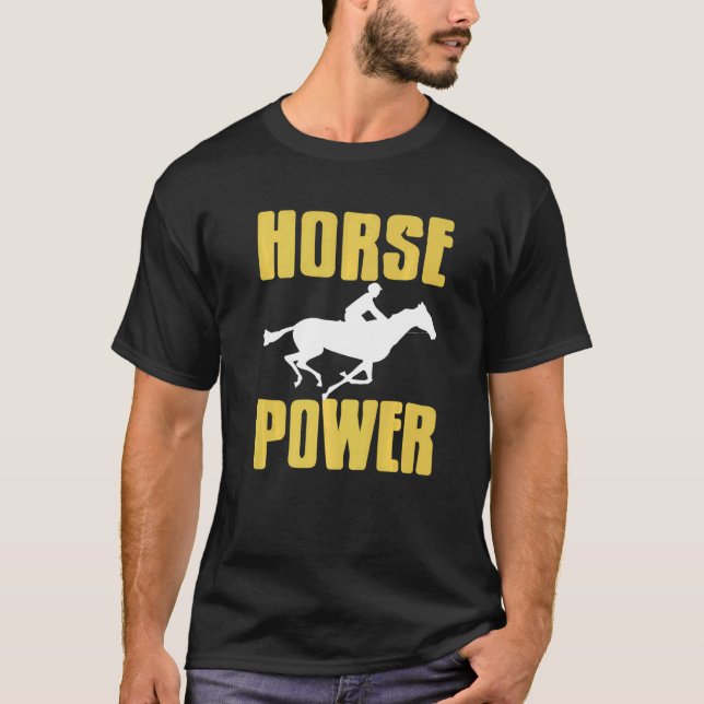 Camiseta Retro HORSE POWER Impresionantes diseños de Carrer (Anverso)