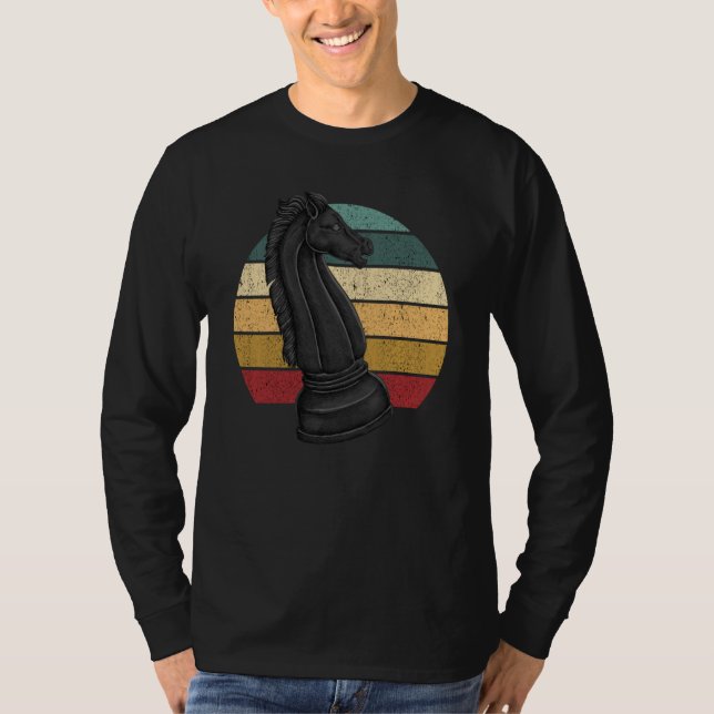 Camiseta Retro Horse Rook Chess Player Coach Graphic (Anverso)