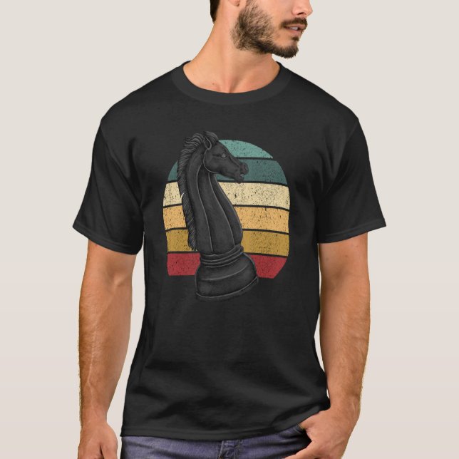 Camiseta Retro Horse Rook Chess Player Coach Graphic (Anverso)