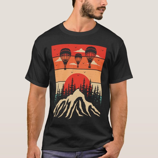 Camiseta Retro Hot Air Balloon Riding Balloons Expert Rider (Anverso)