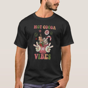 Camiseta Retro Hot Cocoa Vibes de invierno Feliz Navidad