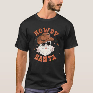 Camiseta Retro Howdy Santa Navidades Santa Claus Cowboy Wes