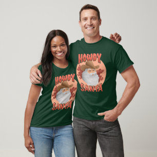 Camiseta Retro Howdy Santa Rustic Cowboy Navidades
