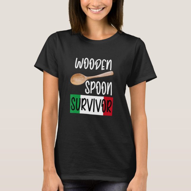 Camiseta Retro Humor tees Wooden Spoon Survivor (Anverso)