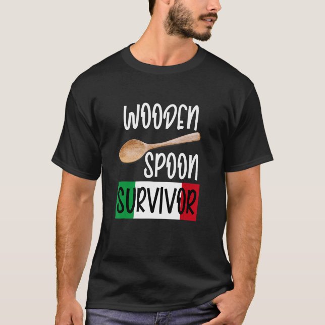 Camiseta Retro Humor tees Wooden Spoon Survivor (Anverso)