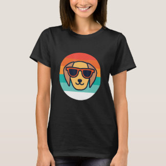 Camiseta Retro Hund Mit Sonnenbrille