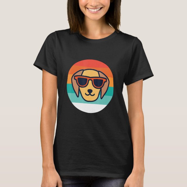 Camiseta Retro Hund Mit Sonnenbrille (Anverso)