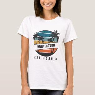 Camiseta Retro Huntington Beach California Tabla de surf Su