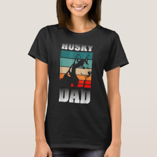 Camiseta Retro Husky Dad Husky Flag Dog Dad Mom 1