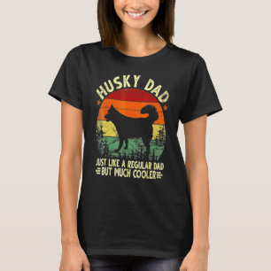 Camiseta Retro Husky Dad Husky Flag Dog Dad Mom 3