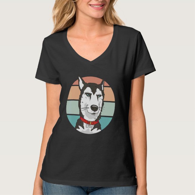 Camiseta Retro Husky Dog (Anverso)