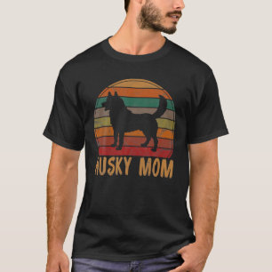 Camiseta Retro Husky Mamá obsequia a la madre del perro Mas