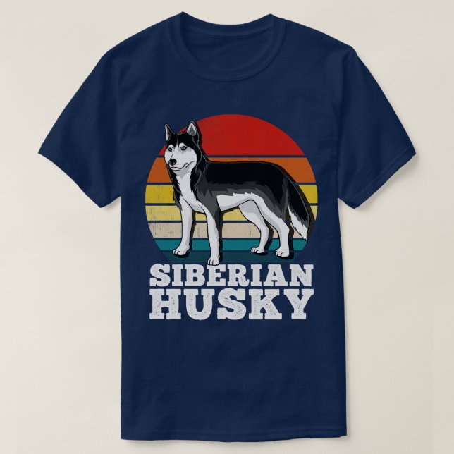 Camiseta Retro Husky Siberiano (Diseño del anverso)