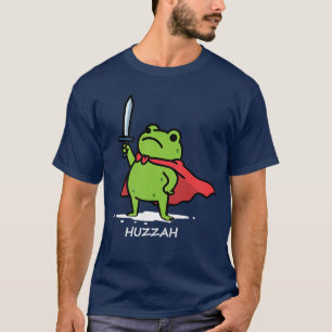 Camiseta Retro Huzzah Frog Knight Funny Sword Meme